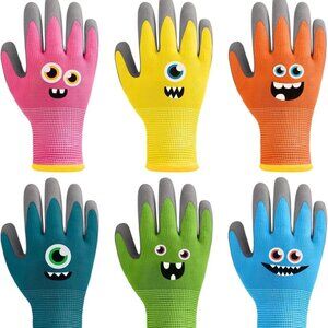 6 Pairs Kids Gardening Gloves (Age 3-5)